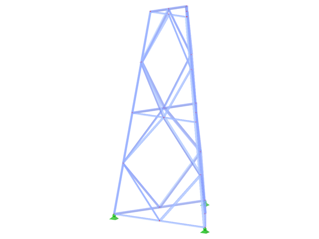 ID de modelo 2365 | TST041 | Torre triangulada | Plano triangular | Losangos diagonais e horizontais