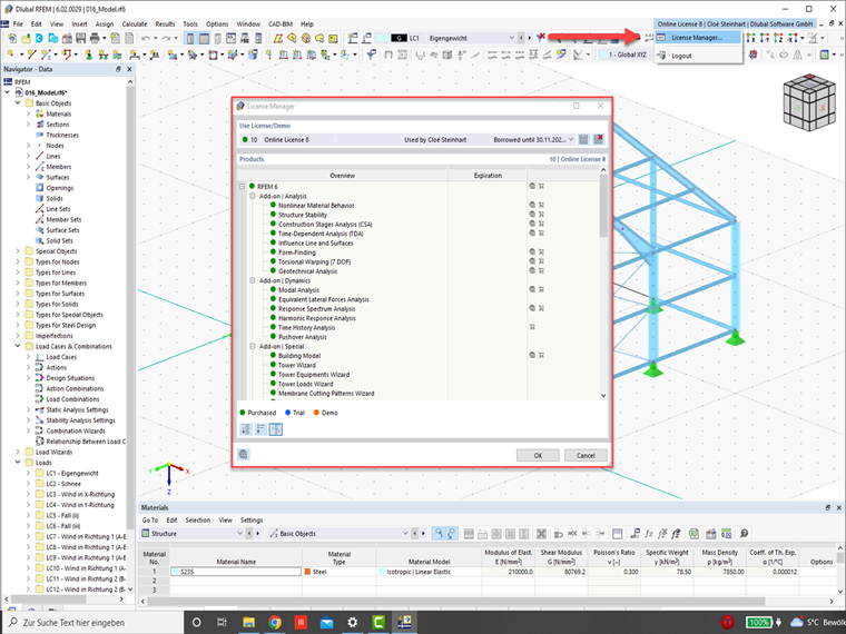 FAQ 005334 | Onde posso alterar a minha licença?