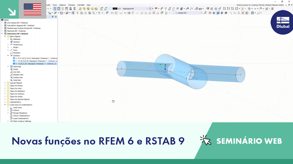 Illustration demonstrating new features and capabilities in RFEM 6 and RSTAB 9 software.