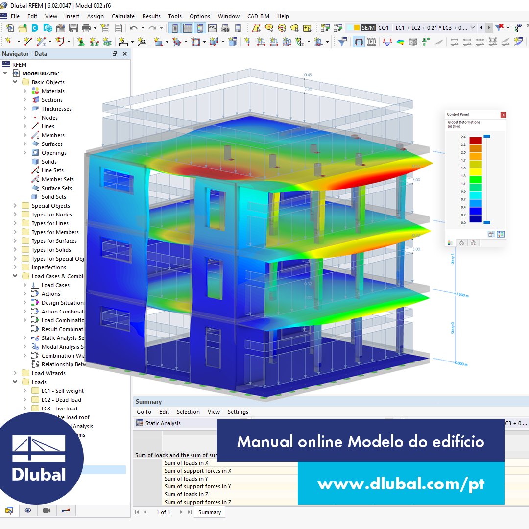 Manual online Modelo do edifício
