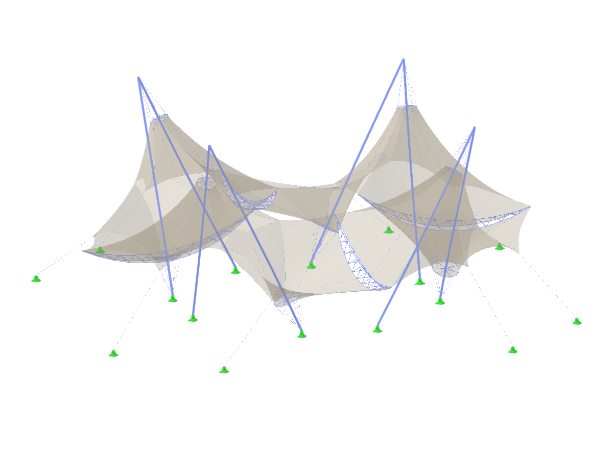 Modelo 003840 | TMS062 | Estrutura de membranas com pilares triangulares