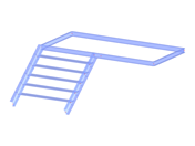 Modelo 003878 | STS001-f | Escada de piso único com patamar direito