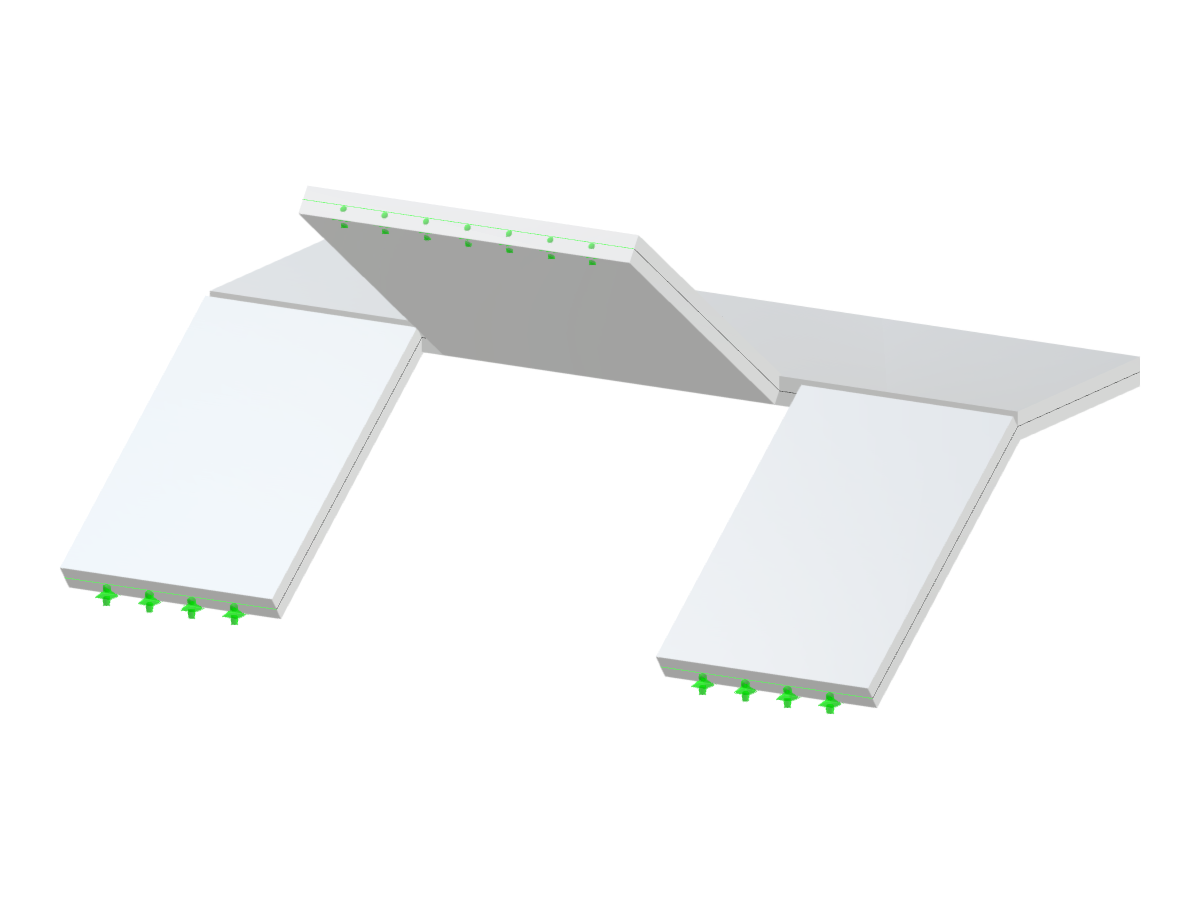 Escada de concreto com três lances, apresentando lances de retorno divididos. Projeto eficiente para distribuição de cargas.