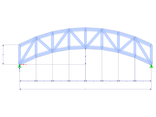 Modelo 001660 | FT900c-plg-r | Formas treliçadas em arco com parâmetros