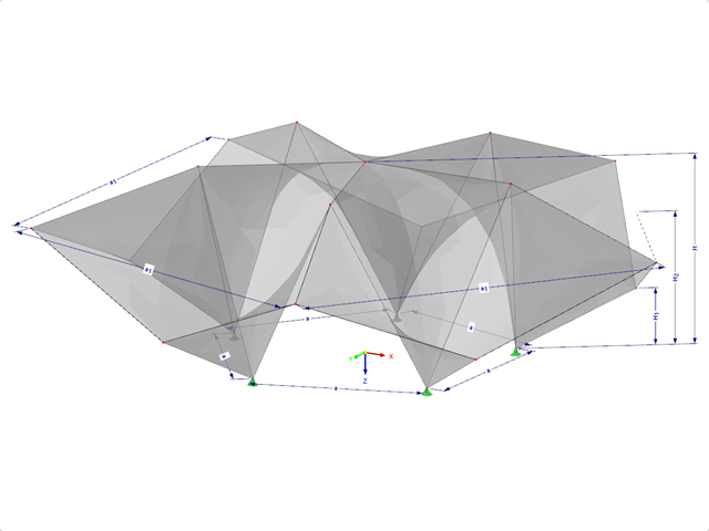 Modelo 002129 | SHH074 | Entrada através do número de lados do polígono de apoio (5 ou mais), do comprimento e da altura. com parâmetros
