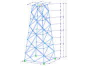 Modelo 002137 | TSR040 | Torre triangulada | Planta retangular | Losangos diagonais e horizontais com parâmetros