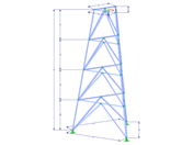 Modelo 002366 | TST050 | Torre triangulada | Planta triangular | K-diagonais inferiores e horizontais com parâmetros