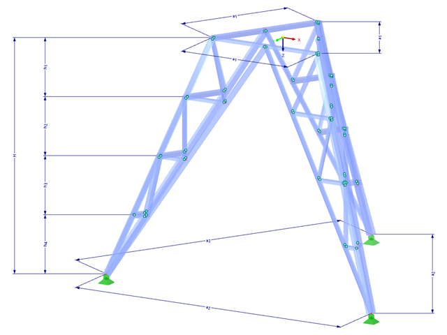 Modelo 002375 | TST060 | Torre triangulada com parâmetros