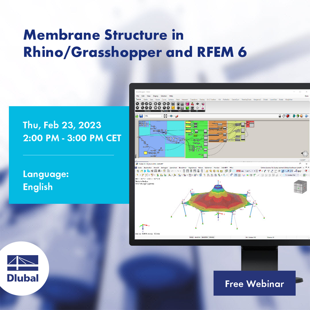 Estrutura de membrana no Rhino/Grasshopper e no RFEM 6