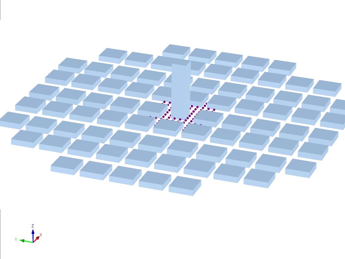 Layout do modelo - estudo de caso de AIJ: edifício alto rodeado por quarteirões de casas
