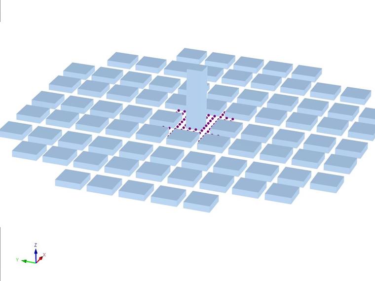 Layout do modelo - estudo de caso de AIJ: edifício alto rodeado por quarteirões de casas