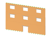 Modelo 004048 | Parede de alvenaria com portas e janelas