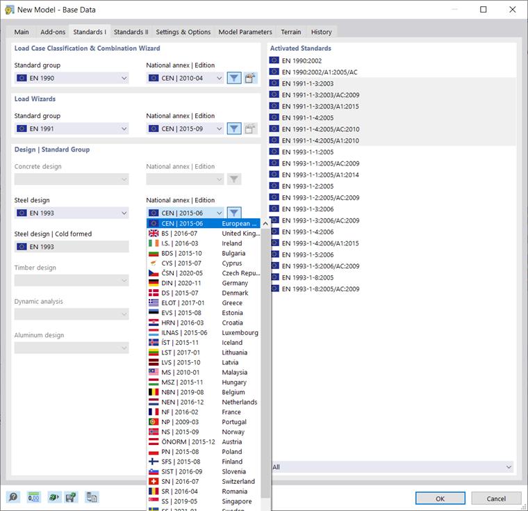 Selecionar o anexo Nacional