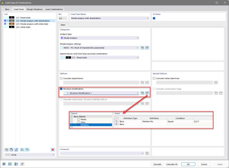KB 001833 | Utilizar não linearidades na análise de espectro de resposta no RFEM 6