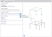 Definição de modelo, cargas e nós para reação de apoio de importação