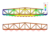 Carga de peso próprio na estrutura de ponte