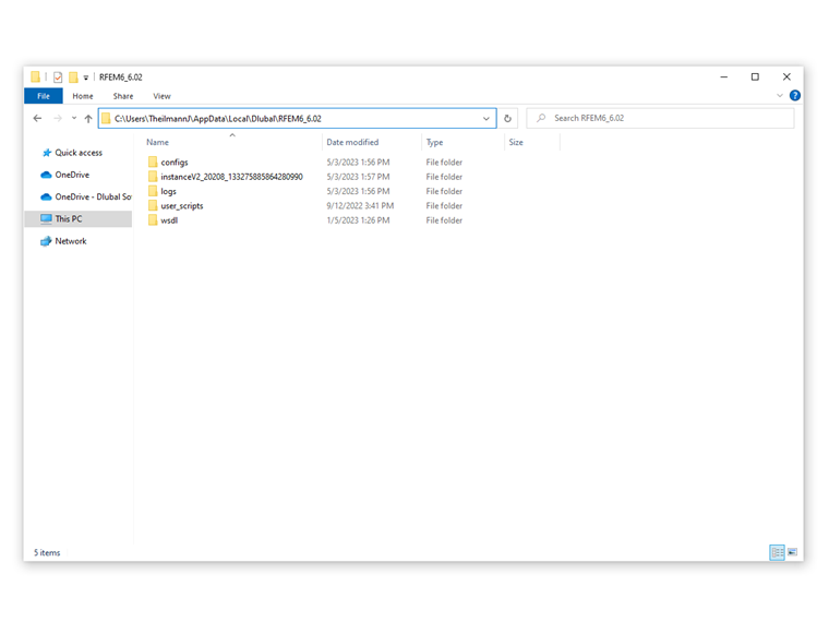 FAQ 005379 | Onde posso encontrar o diretório de trabalho do RFEM 6, do RSTAB 9 e do RSECTION 1?