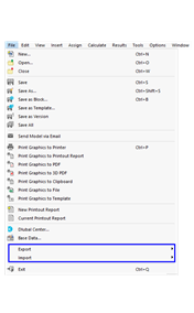 Chamar interfaces no menu 'Ficheiro'