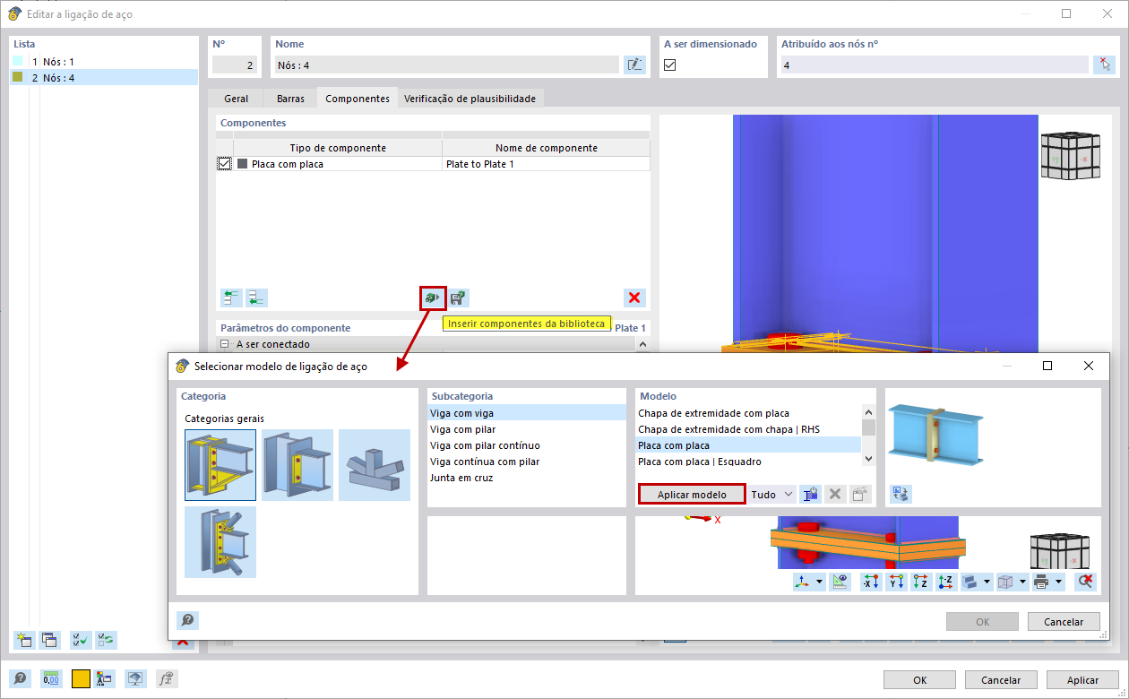 FAQ 005383 | Como é que crio uma ligação com cobre-junta no módulo Ligações de aço?