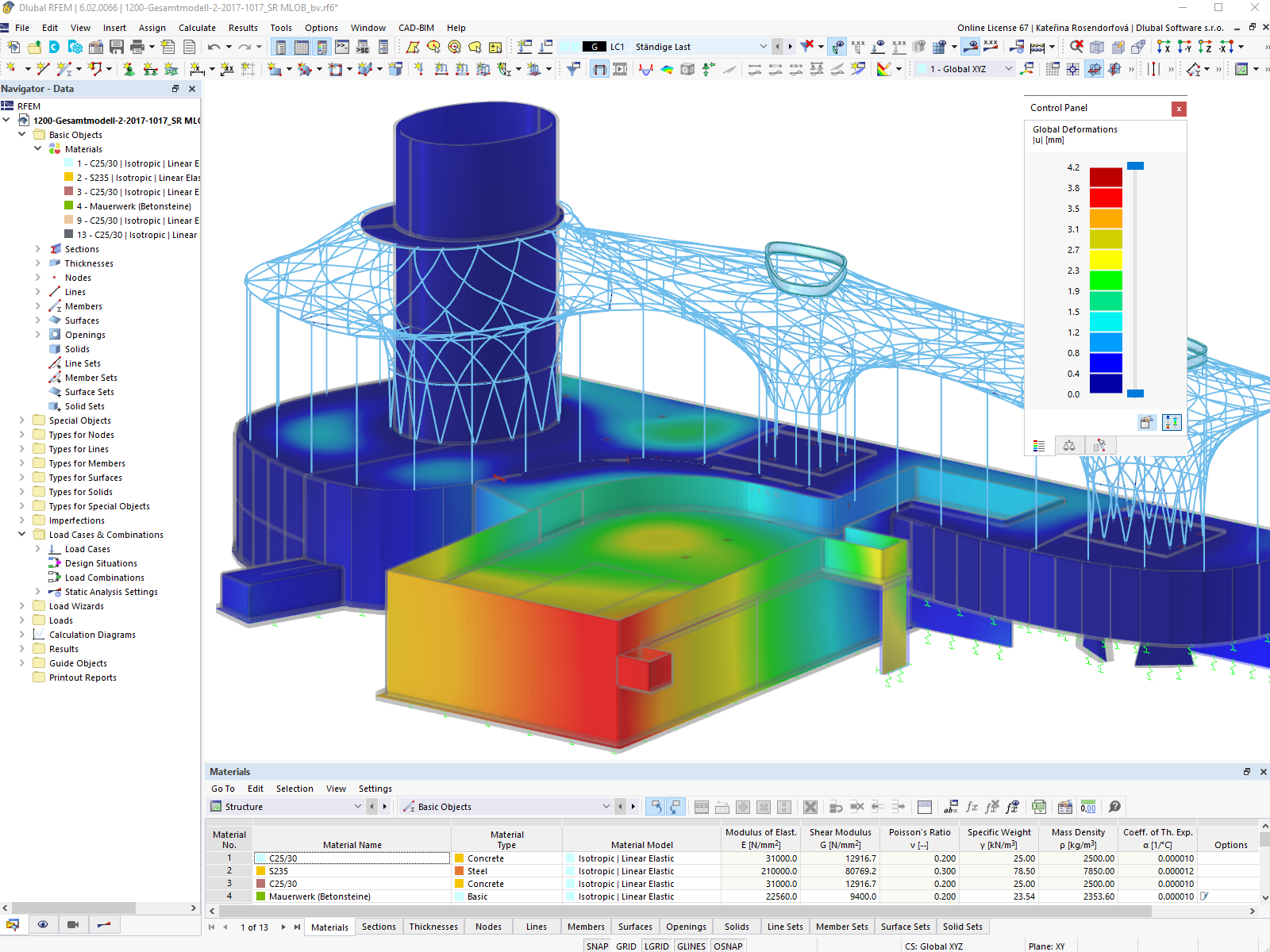 Deformações no RFEM | © Baumruck + Oswald