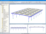 Modelo da cobertura no RFEM 5 (© Normandie Structures)