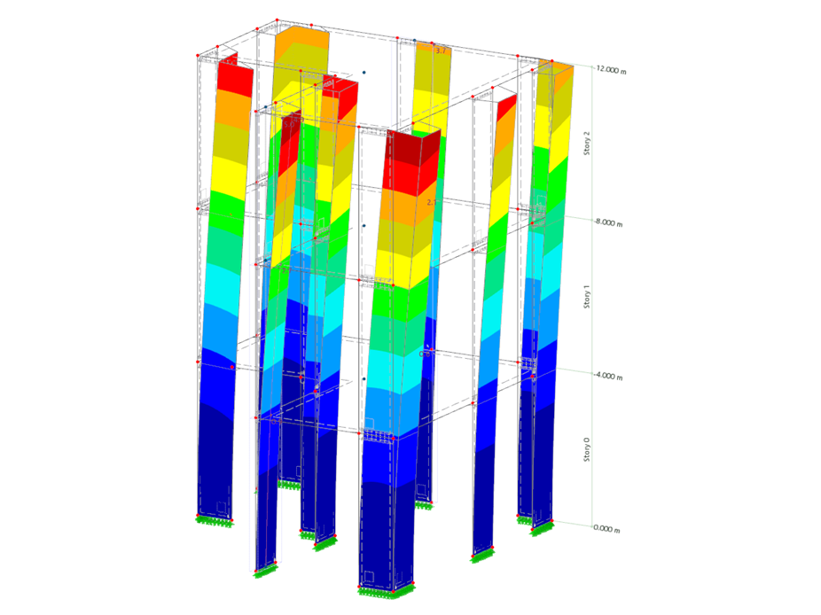 Modelo do edifício | Cálculo com diafragmas rígidos