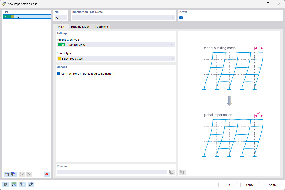 Tipo de imperfeição Modo de encurvadura