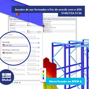 Secções de aço formadas a frio de acordo com a AISI S100/CSA S136