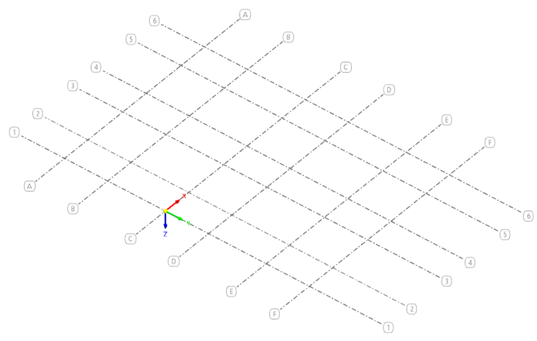 Linhas auxiliares paralelas aos eixos X e Y