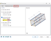 Visualização de um método para ligar linhas a superfícies num modelo estrutural para otimização de detalhes da estrutura