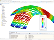 Gráfico de deformação da casca de grelha em madeira no RFEM | © Digital Timber Construction DTC, TH Augsburg
