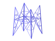 Painel de torre autoportante mostrando a estrutura com componentes de engenharia detalhados.