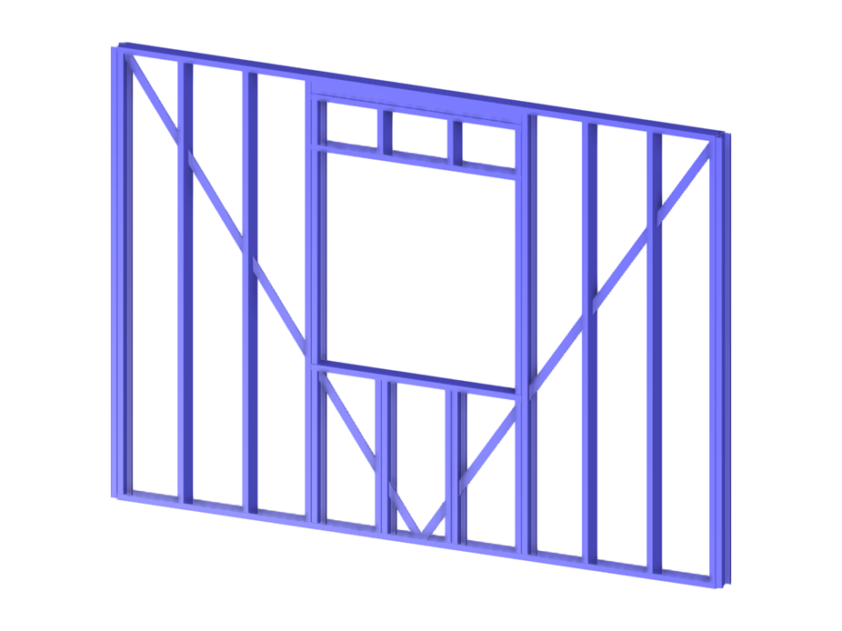 Modelo 004442 | Painel de estrutura de aço com abertura de janela