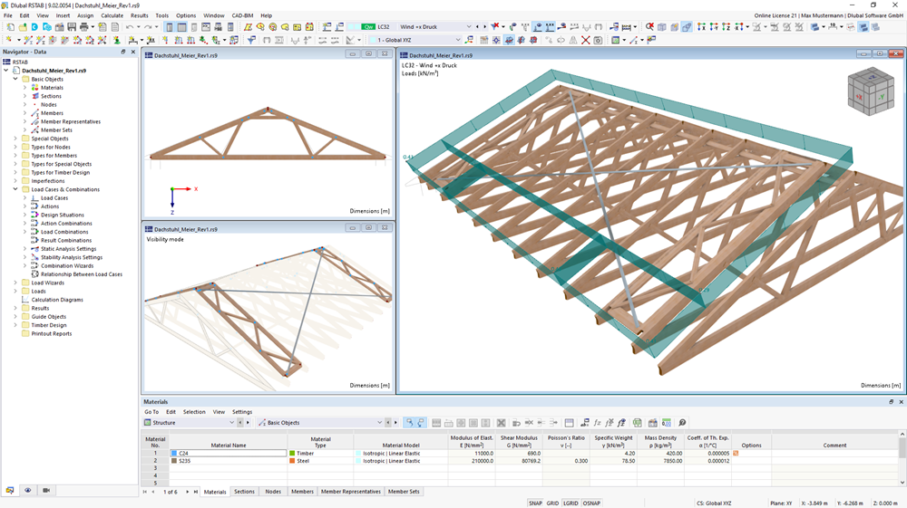 Software de cálculo estrutural para estruturas de madeira RSTAB 9