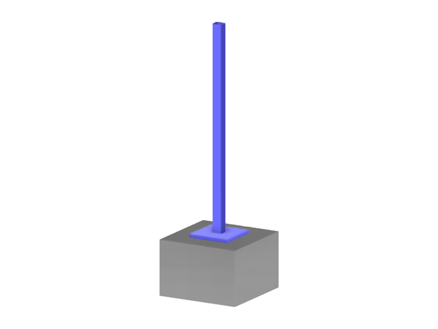 Modelo 004476 | Ligação de um pilar de aço à fundação de betão