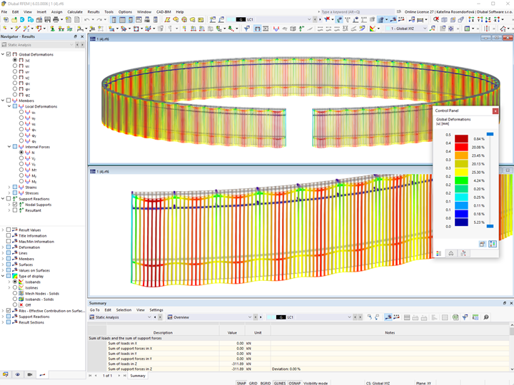 Modelo RFEM da fachada do NIO User Experience Center, Hefei, China
