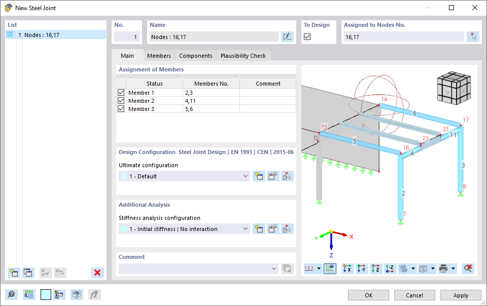 Atribuição de barras para nós selecionados