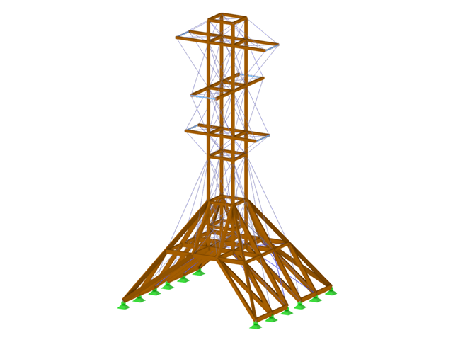 Modelo de uma torre de madeira