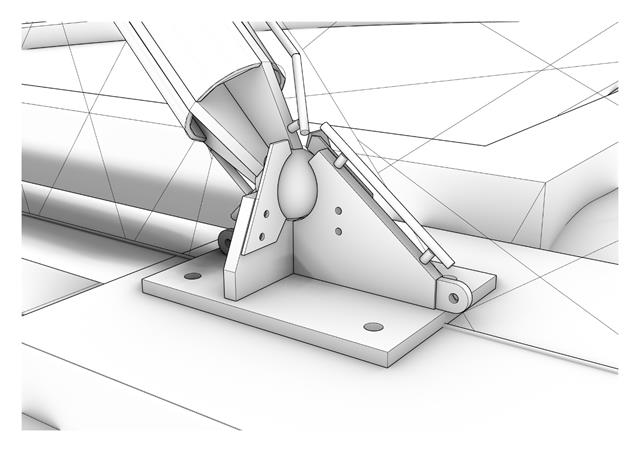 CP 001287 | Detalhe da ancoragem do arco no modelo 3D | © Carl Stahl & spol. s.r.o.
