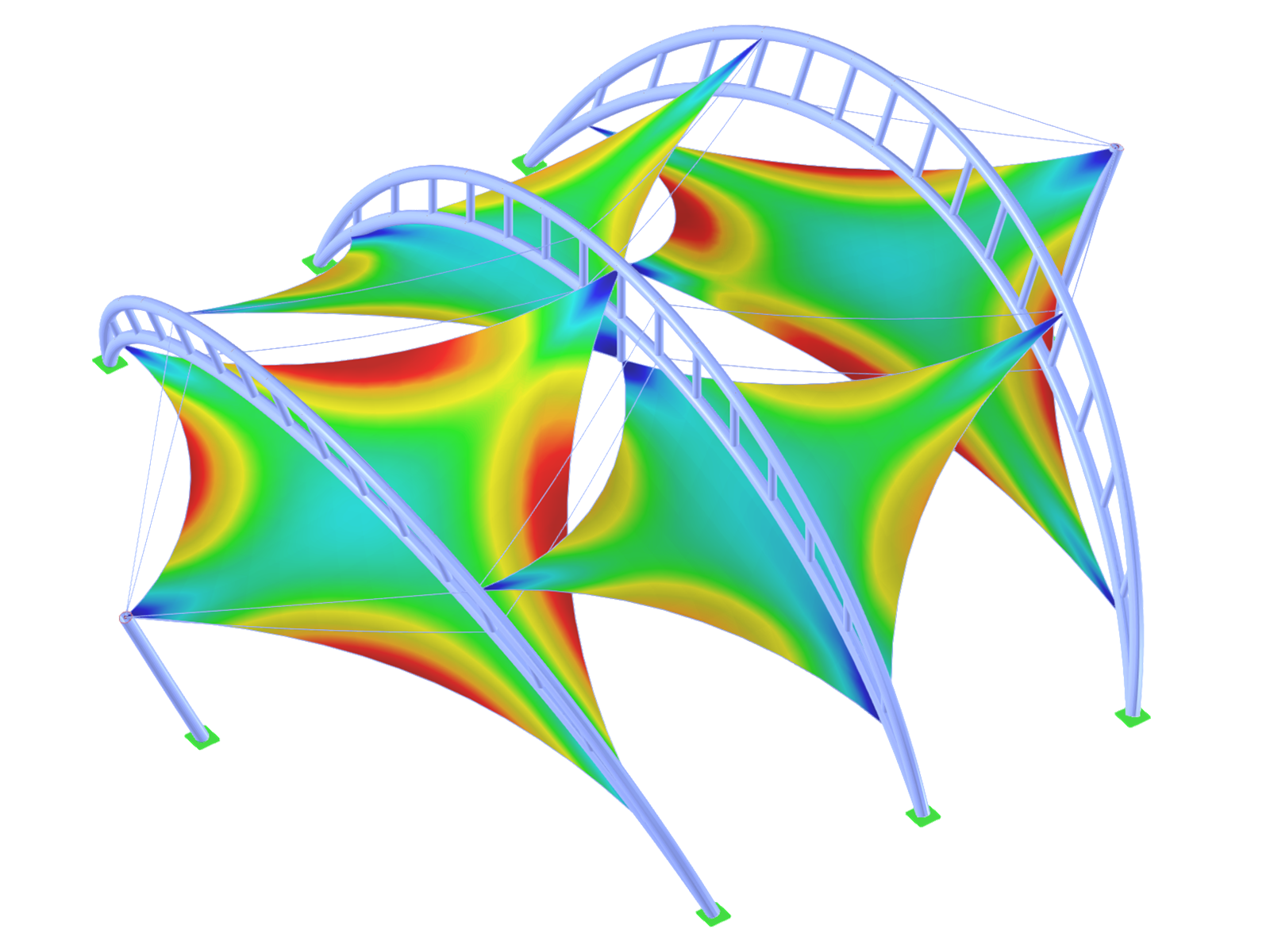 Resultados do form-finding | Imagem de faixa