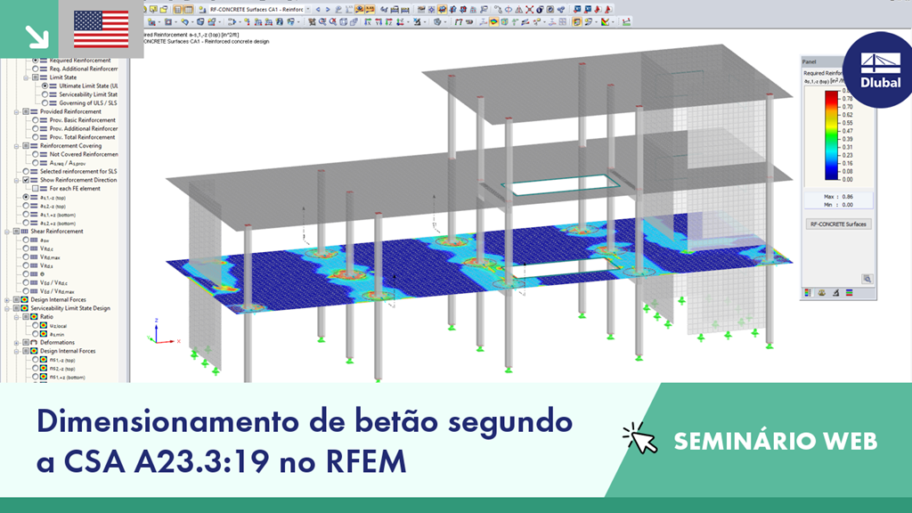 Dimensionamento de betão segundo a CSA A23.3:19 no RFEM