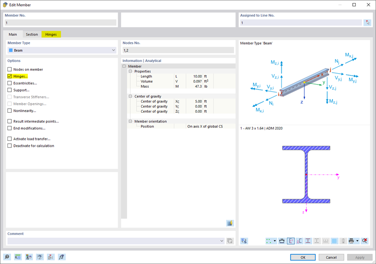Definir tipo de barra e opções da barra