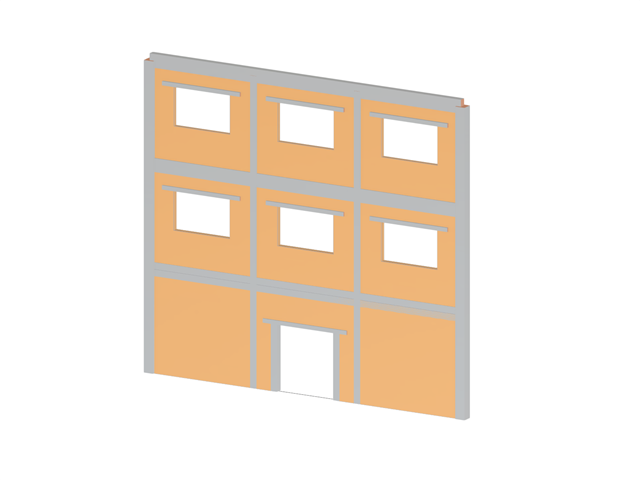 Modelo 004744 | Parede de fachada de alvenaria com betão