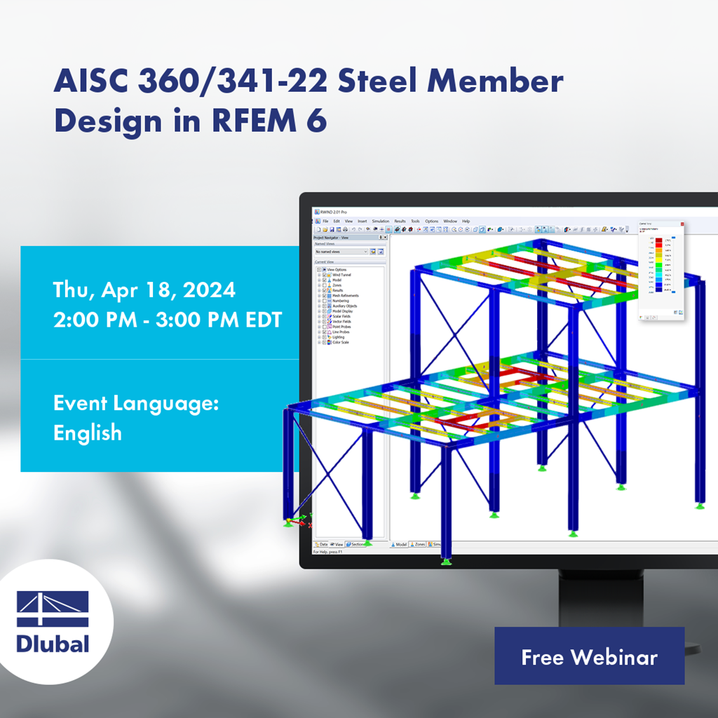 Dimensionamento de barras de aço segundo a AISC 360/341-22 no RFEM 6