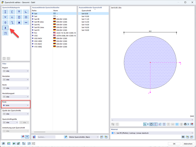 KB 001880 | Dimensionamento de estruturas de cabos no RFEM 6 e RSTAB 9