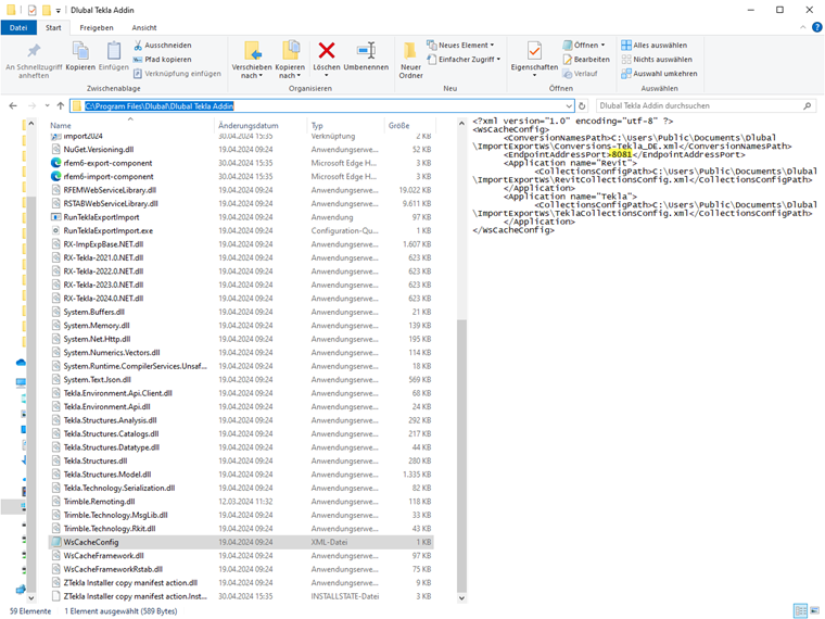 Alterar o alcance da porta do servidor no Tekla Structures