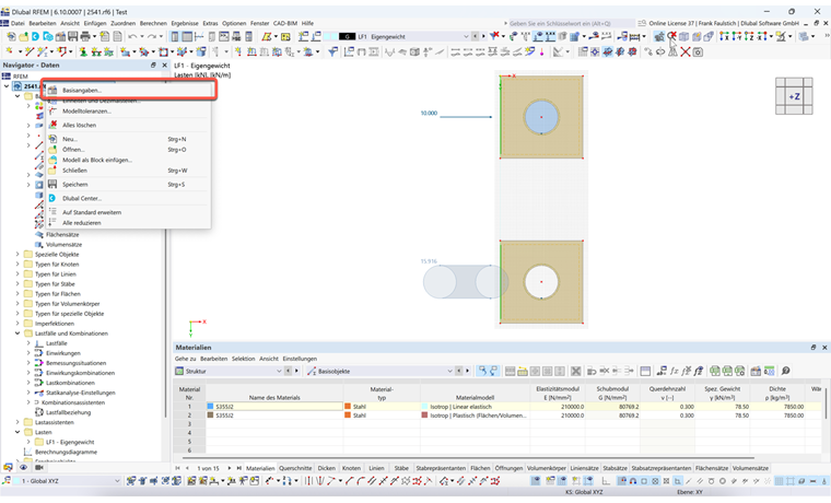 FAQ 005518 | Onde é que posso inverter o sistema global de eixos (orientação do eixo global Z) retroativamente no RFEM 6?