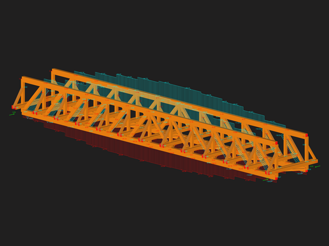 Ponte treliçada de madeira para peões e ciclistas sobre a vala de Reguerón em Orihuela, Espanha