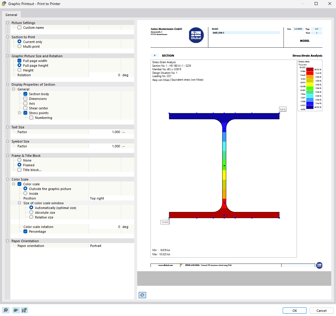 Imprimir diagramas de tensão no relatório de impressão