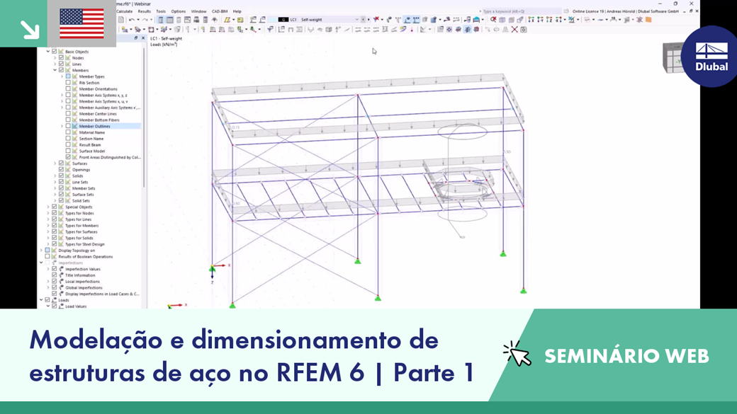 Seminário web: Modelação e dimensionamento de estruturas de aço no RFEM 6, Parte 1, Dlubal Software